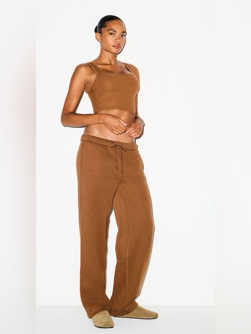 SKIMS Cotton Fleece Blend Classic Straight Leg Pants